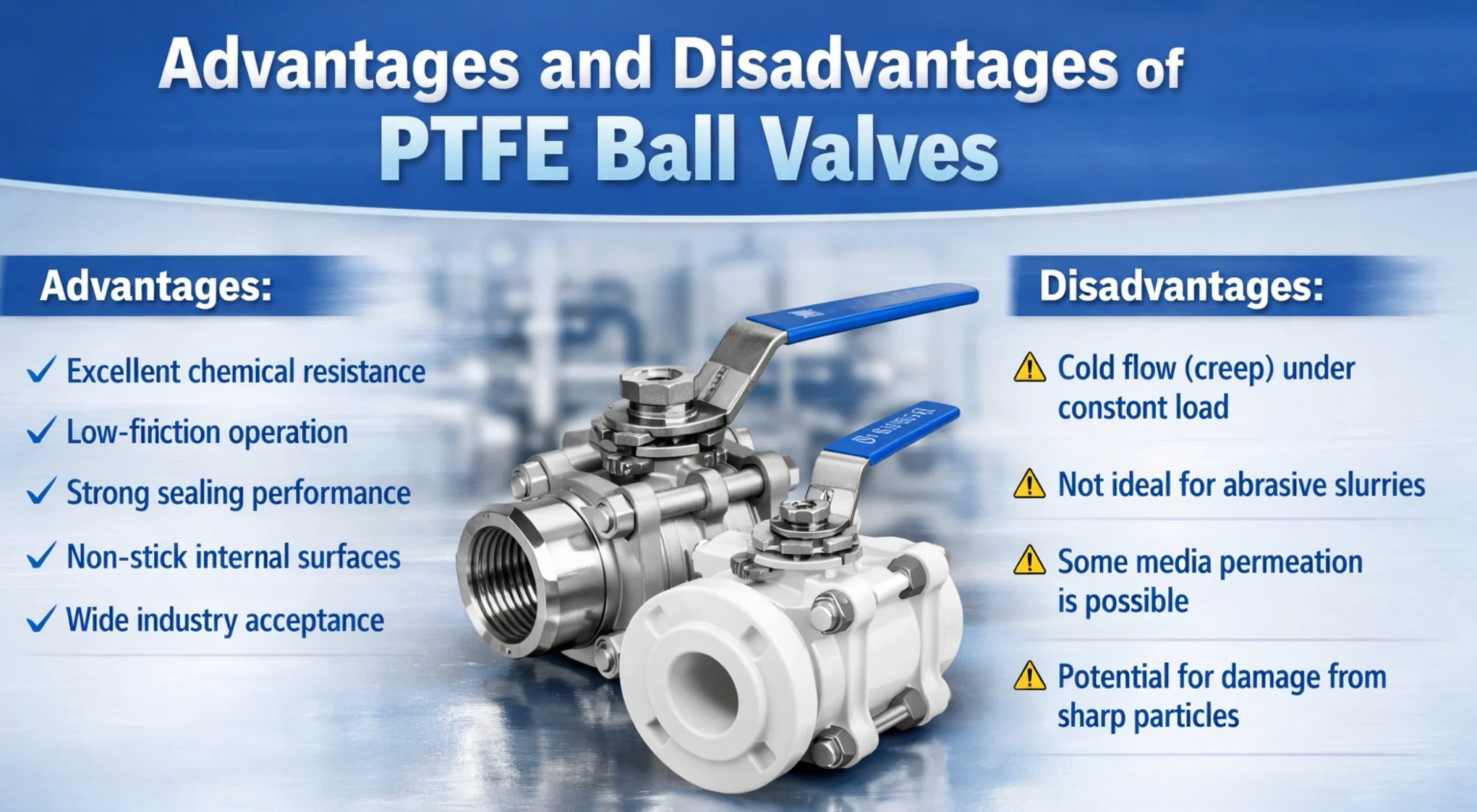 Advantages and Disadvantages of PTFE Ball Valves